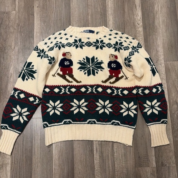 Sweaters - Vintage Polo Ralph Lauren Fair Isle Polo Bear Sweater